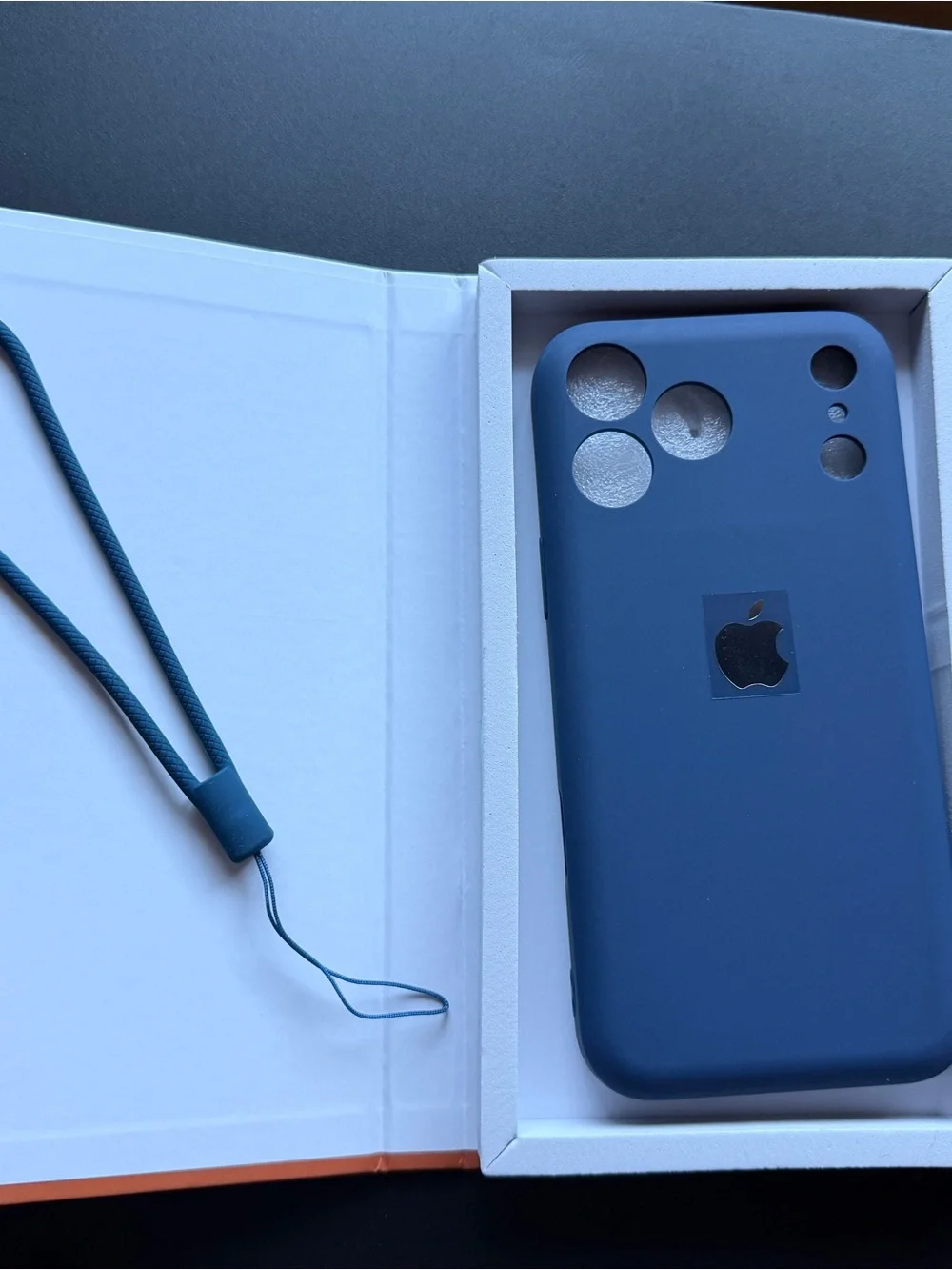 Apple Blue Silicone iPhone Case with Matching Wrist Strap-iPhone Pro Max 17